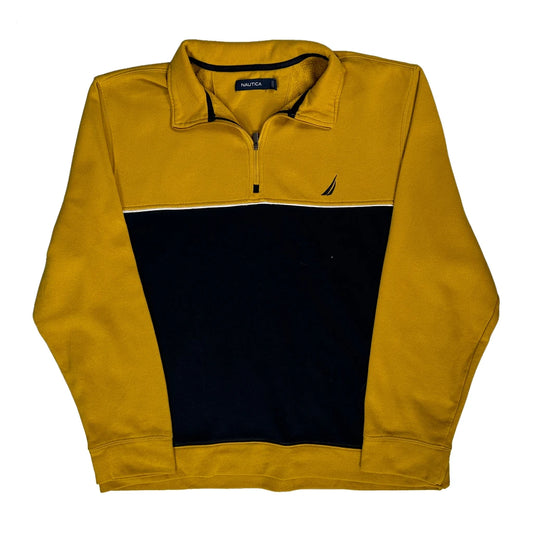 Nautica Collared Sweatshirt - XL Navy Cotton