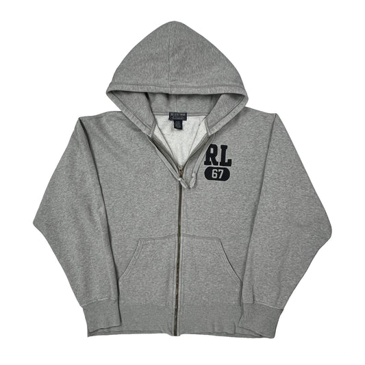 Rl 67 Polo Jeans Ralph Lauren Full Zip Hoodie - Medium Grey Cotton Blend
