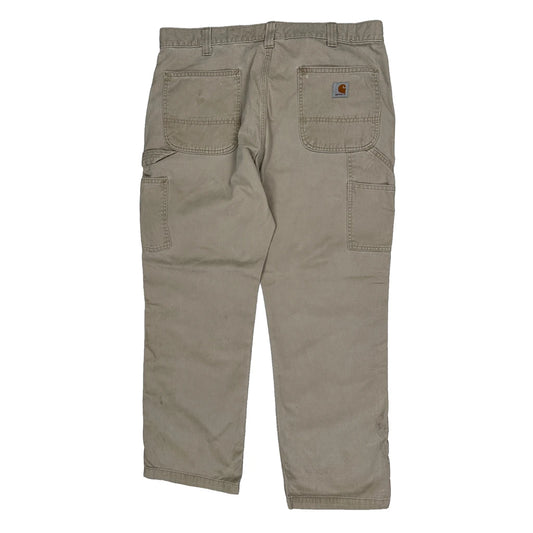 Carhartt Carpenter Trousers - 38W 30L Beige Cotton