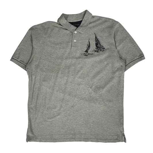 Nautica Polo Shirt - XL Grey Cotton