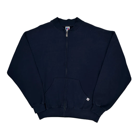 Russell Athletic Zip Up - XL Navy Cotton