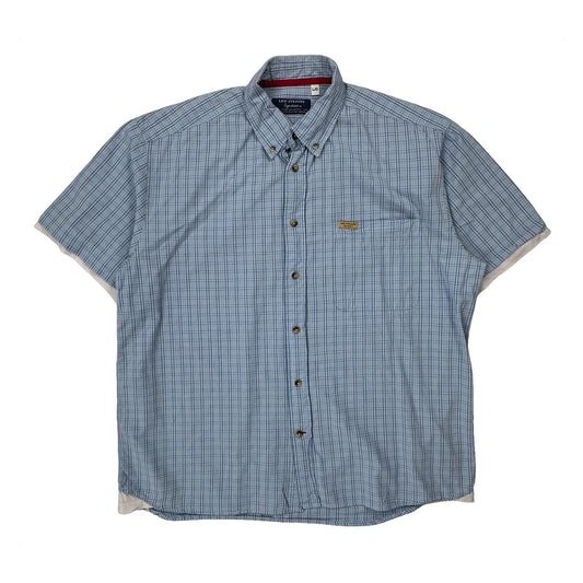 Layered Levis Checked Short Sleeve Shirt - Large Blue Cotton