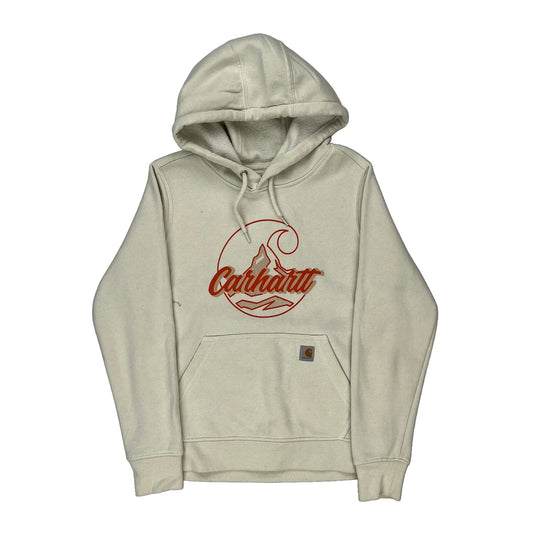 Carhartt Graphic Hoodie - Small Cream Cotton
