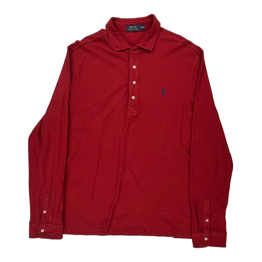 Polo By Ralph Lauren Long Sleeve Polo Shirt - 2XL Red Cotton