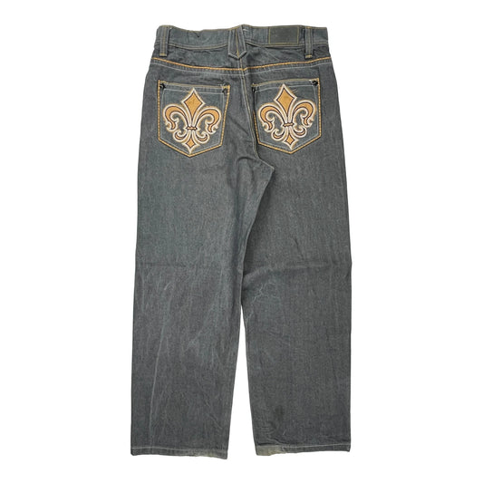 Basic Code Hip Hop Jeans - 36W 34L Grey Cotton