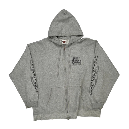 Harley Davidson Hoodie - Large Grey Polyester