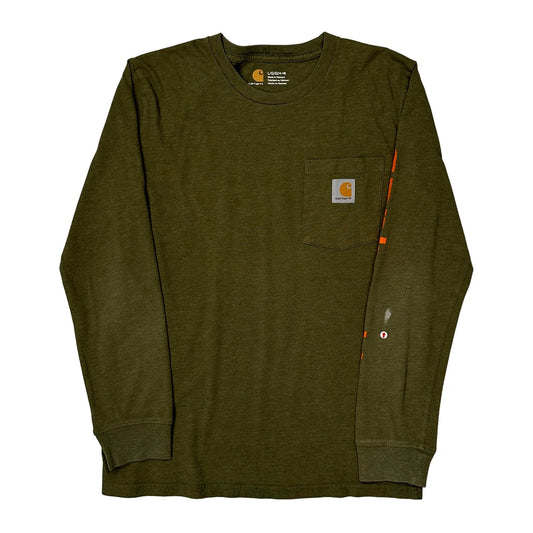 Carhartt Long Sleeve T-Shirt - Large Green Cotton