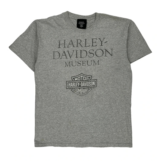 Harley Davidson Graphic T-Shirt - Medium Grey Cotton