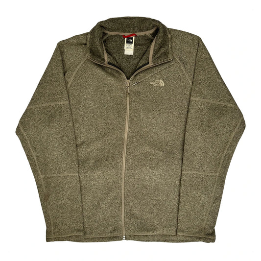 The North Face Fleece Jacket - Large Khaki Polyester Blend