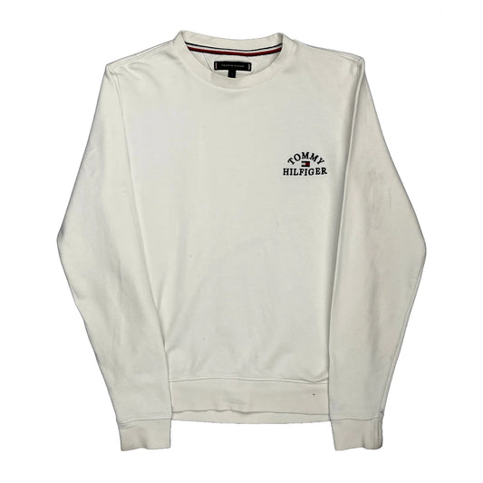 Vintage Tommy Hilfiger Sweatshirt - Small White Cotton