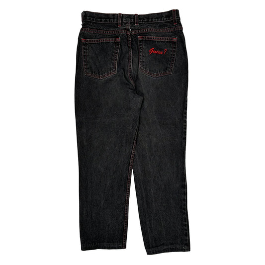 Guess Contrast Stitch Jeans - 28W 26L Black Cotton