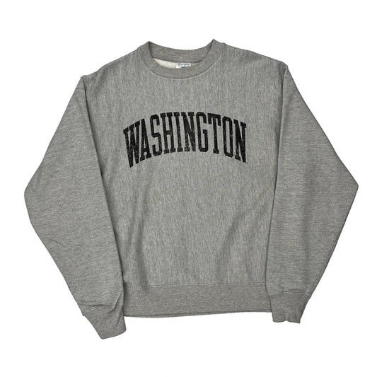 Reverse Weave Champion College Sweatshirt - Large Grey Cotton