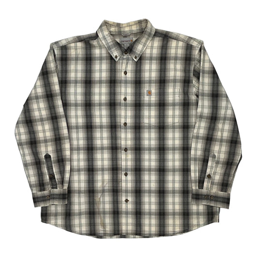 Carhartt Checked Shirt - Large Grey Cotton