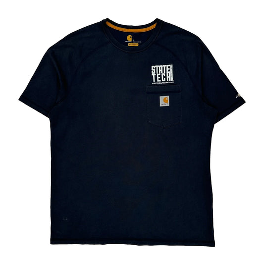 State Tech Electrical Technology Carhartt Graphic T-Shirt - Large Navy Cotton