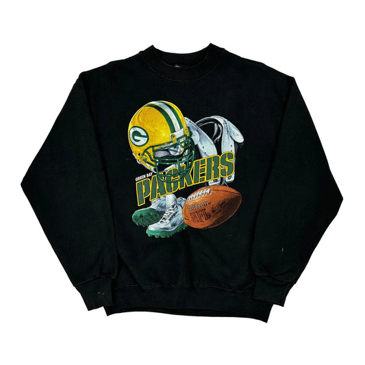 Green Bay Packers Fruit Of The Loom Nfl Sweatshirt - Large Black Cotton Blend