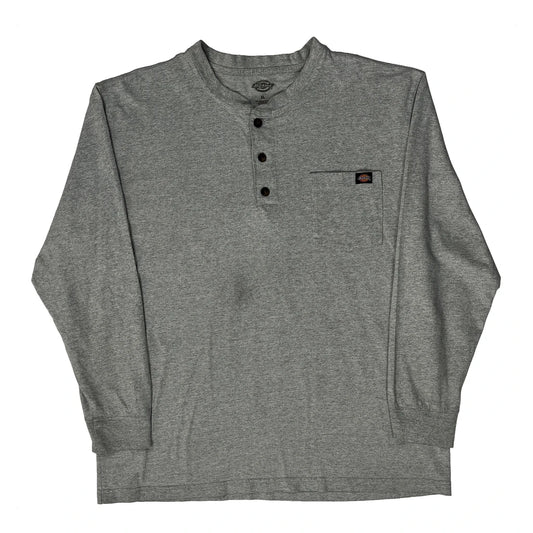 Dickies Long Sleeve T-Shirt - XL Grey Cotton Blend