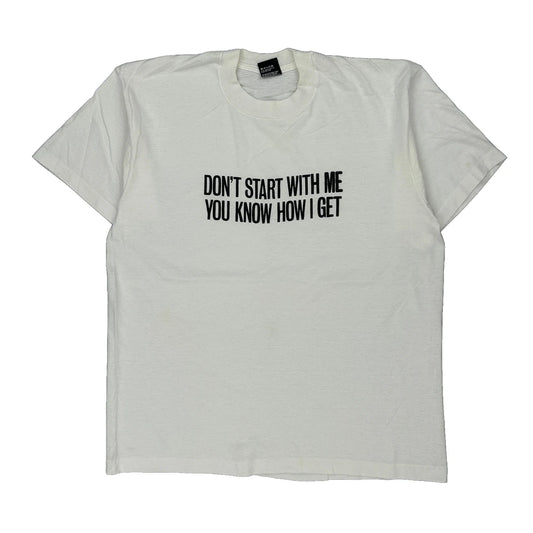 Humorous Quote Screen Stars Single Stitch T-Shirt - XL White Cotton Blend