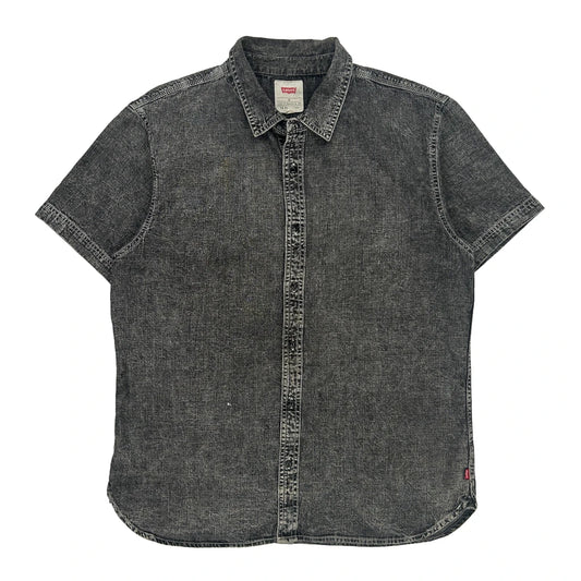 Levis Short Sleeve Shirt - XL Grey Cotton
