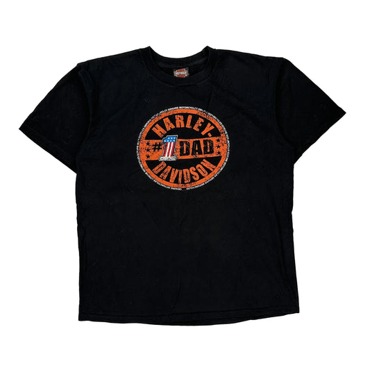 Harley Davidson Graphic T-Shirt - XL Black Cotton