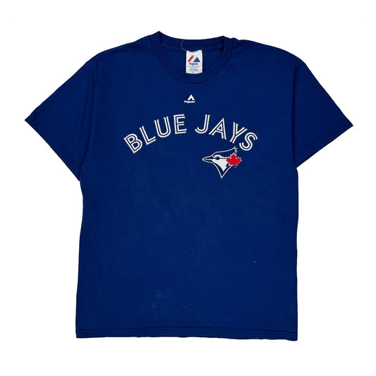 Vintage Blue Jays Majestic Mlb T-Shirt - Large Blue Cotton