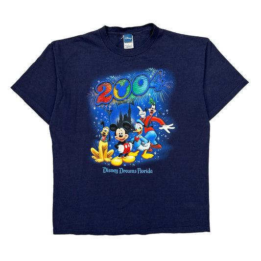 Disney Dreams Florida Disney Cartoon T-Shirt - Large Navy Cotton