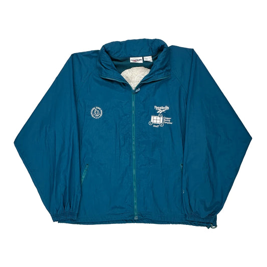 Reebok Windbreaker - Large Blue Nylon