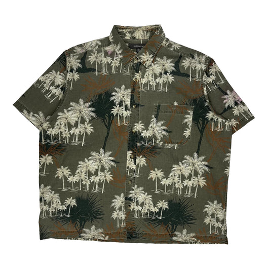 Croft & Barrow Floral Hawaiian Shirt - XL Green Cotton