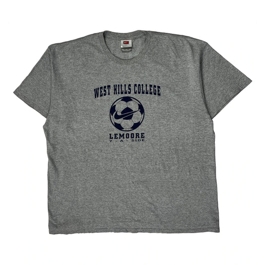 Vintage West Hills College Lemoore Nike College T-Shirt - 2XL Grey Cotton