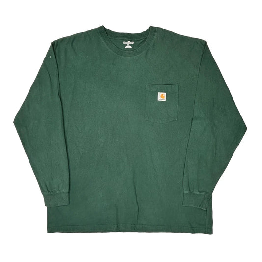 Carhartt Long Sleeve T-Shirt - XL Green Cotton
