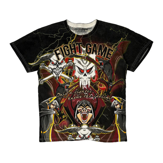 Fight Game Graphic T-Shirt - Large Multicoloured Cotton