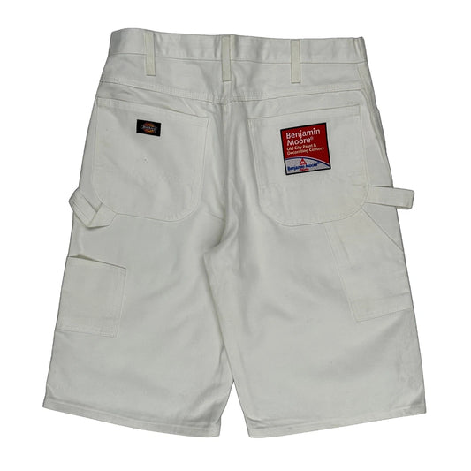 Dickies Carpenter Shorts - 33W 12L White Polyester Blend