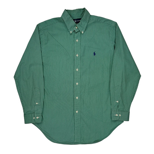 Ralph Lauren Striped Shirt - Medium Green Cotton