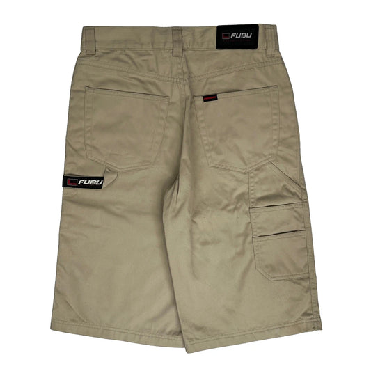 Fubu Cargo Shorts - 29W UK 12 Khaki Polyester Blend