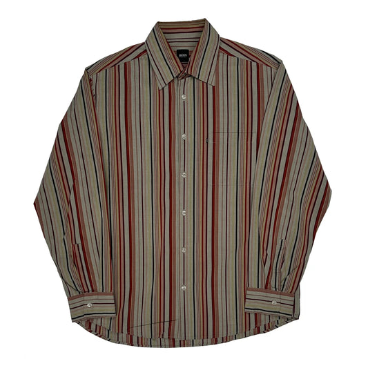 Boss Striped Shirt - Large Multicoloured Cotton