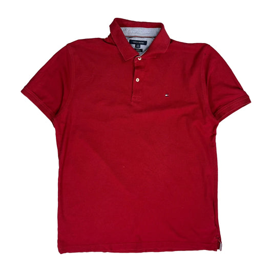 Tommy Hilfiger Slim Fit Polo Shirt - XL Red Cotton