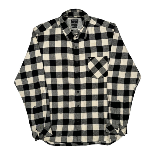 Quiksilver Checked Flannel Shirt - XL Black & White Cotton