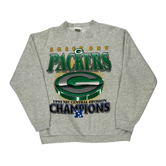 Made In USa Green Bay Packers Tultex Nfl Sweatshirt - Large Grey Cotton Blend