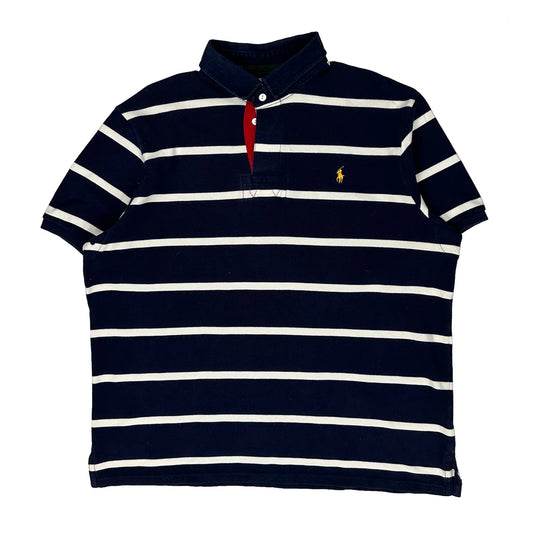 Polo By Ralph Lauren Striped Polo Shirt - 2XL Navy Cotton
