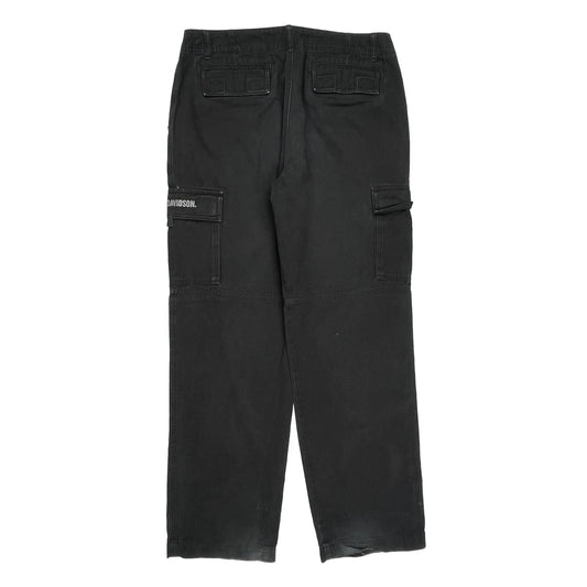 Harley Davidson Cargo Trousers - 34W 32L Black Cotton