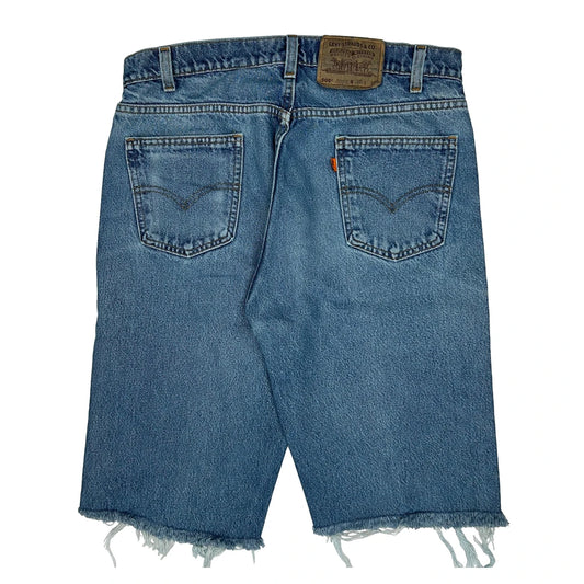 Vintage Levis Cut Off Denim Shorts - 34W 12L Blue Denim
