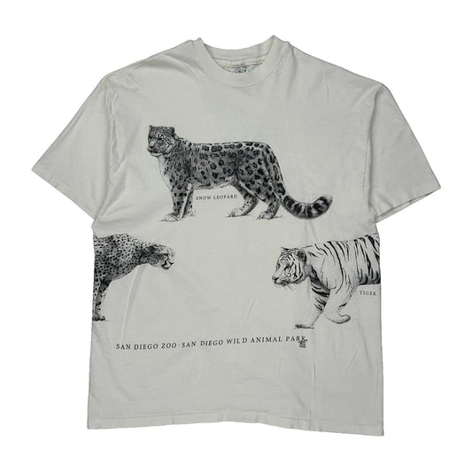 San Diego Zoo Hanes T-Shirt - XL White Cotton