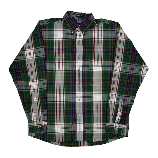 Foxhunt Plaid Gant Checked Shirt - Large Green Cotton