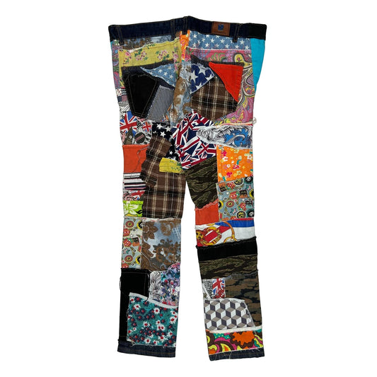 Japanese Patchwork Biepa Jeans - 36W 32L Multicoloured Cotton