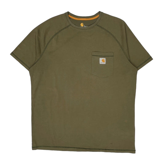 Carhartt T-Shirt - Large Green Cotton