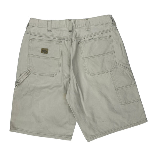 Lee Double Knee Carpenter Shorts - 32W 10L Beige Cotton