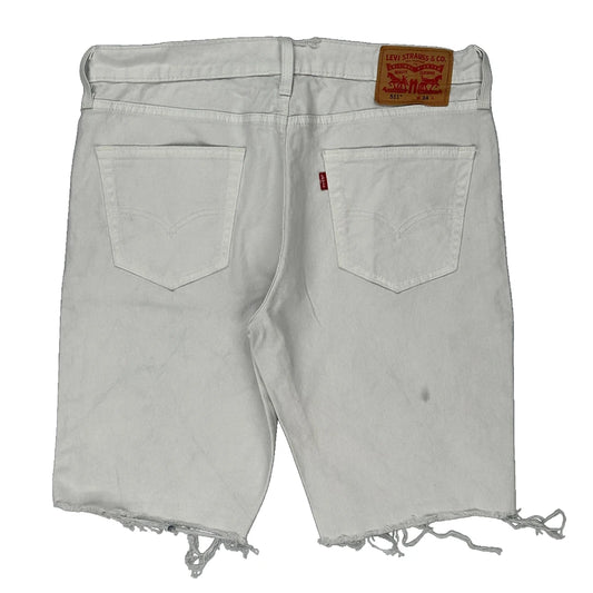 511 Levis Denim Shorts - 34W 10L White Cotton