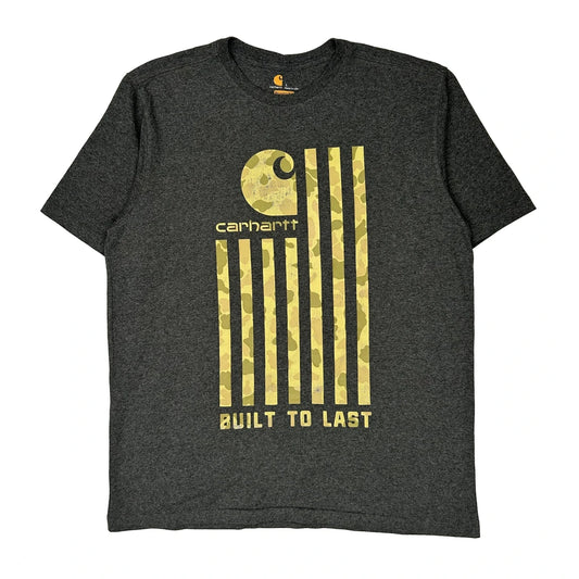 Carhartt T-Shirt - Large Grey Cotton Blend