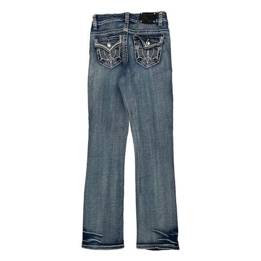 Unbranded Studded Jeans - 25W UK 4 Blue Cotton