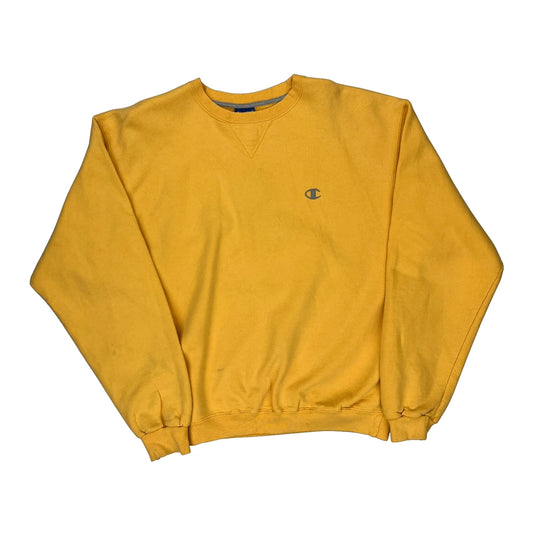 Authentic Athletic Apparel Champion Sweatshirt - Medium Yellow Cotton
