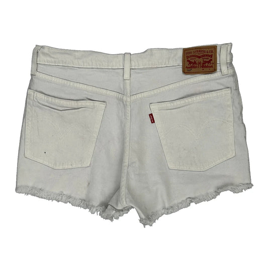 Levis Denim Shorts - 32W UK 12 White Cotton